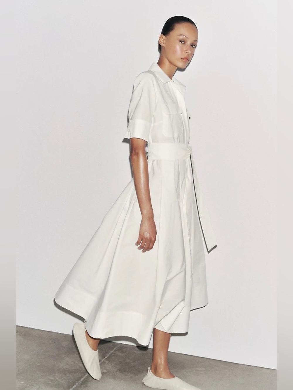 Zara Collection Poplin Midi Dress